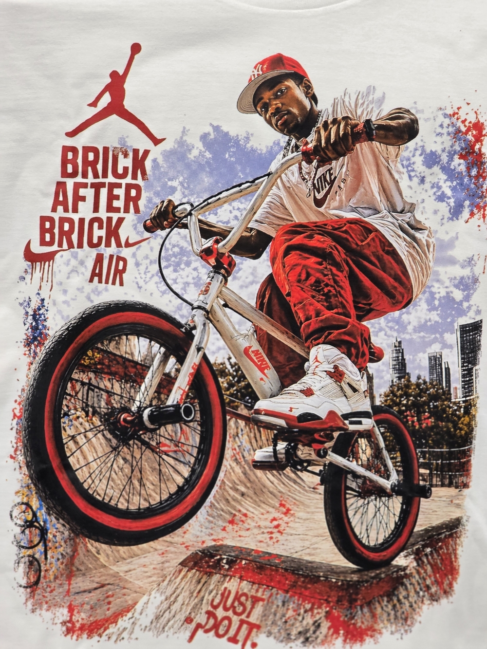 Nike Jordan 'Brick After Brick Air' Graphic Tee - White/Red